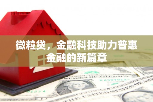 黔西微粒贷，金融科技助力普惠金融的新篇章