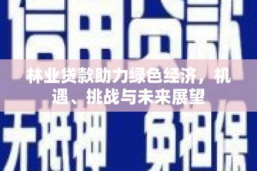 云浮林业贷款助力绿色经济，机遇、挑战与未来展望