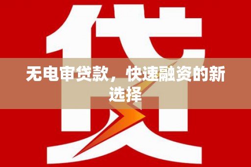 呼和浩特无电审贷款，快速融资的新选择