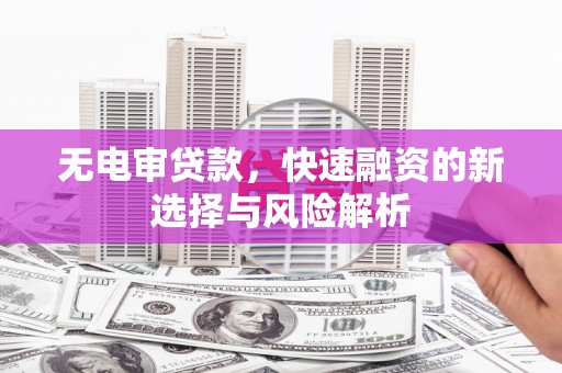 石鼓无电审贷款，快速融资的新选择与风险解析