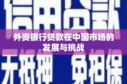 长岭外资银行贷款在中国市场的发展与挑战