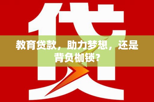洋山教育贷款，助力梦想，还是背负枷锁？