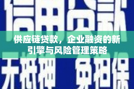 巴中供应链贷款，企业融资的新引擎与风险管理策略