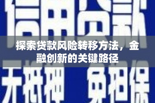 博野探索贷款风险转移方法，金融创新的关键路径
