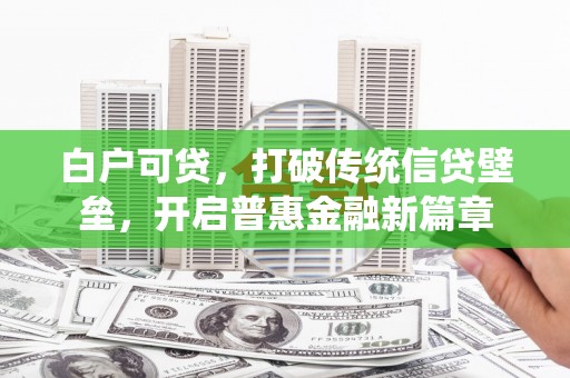 泗礁白户可贷，打破传统信贷壁垒，开启普惠金融新篇章