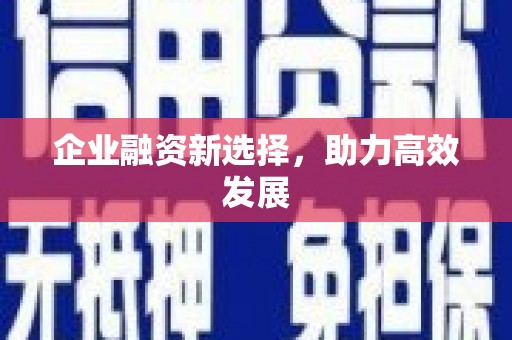 西岗企业融资新选择，助力高效发展