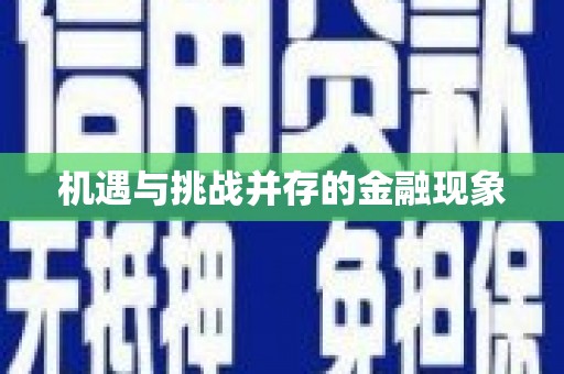 西峡机遇与挑战并存的金融现象